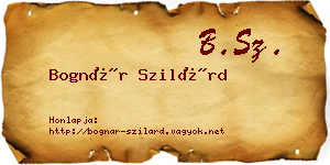 Bognár Szilárd névjegykártya
