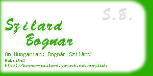 szilard bognar business card