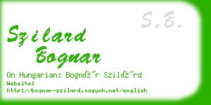 szilard bognar business card